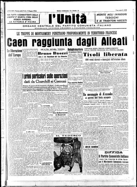 L'Unità : organo centrale del Partito comunista italiano